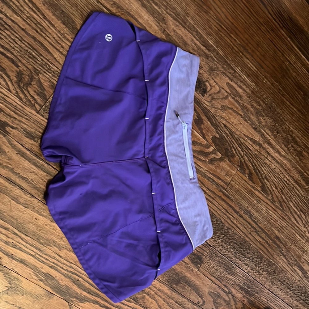 Purple Lululemon speed up shorts
